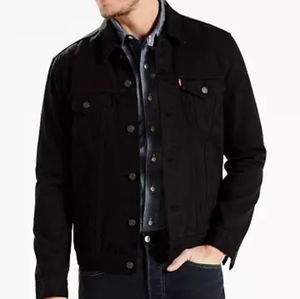 Levi's black denim jacket trucker tags on new